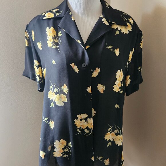 Vintage Linda Allard for Ellen Tracy Silk Shirt - Picture 1 of 11